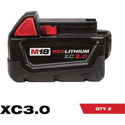 Milwaukee M18 REDLITHIUM Lithium-Ion XC 3.0 Ah Extended Capacity Battery Pack (2-Pack)