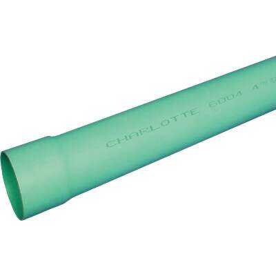 Charlotte Pipe 4 In. x 10 Ft. Solid SDR 35 PVC Drain & Sewer Pipe, Belled End